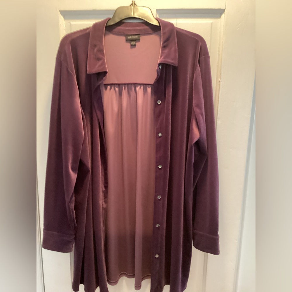 Elegant Purple Velvet Cardigan